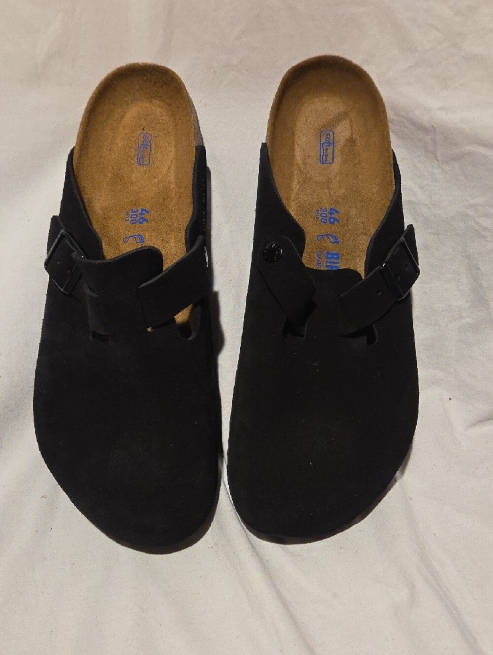 Birkenstock Boston, Black Suede, Euro Size 46, US Size Mens 13 - Picture 3 of 5